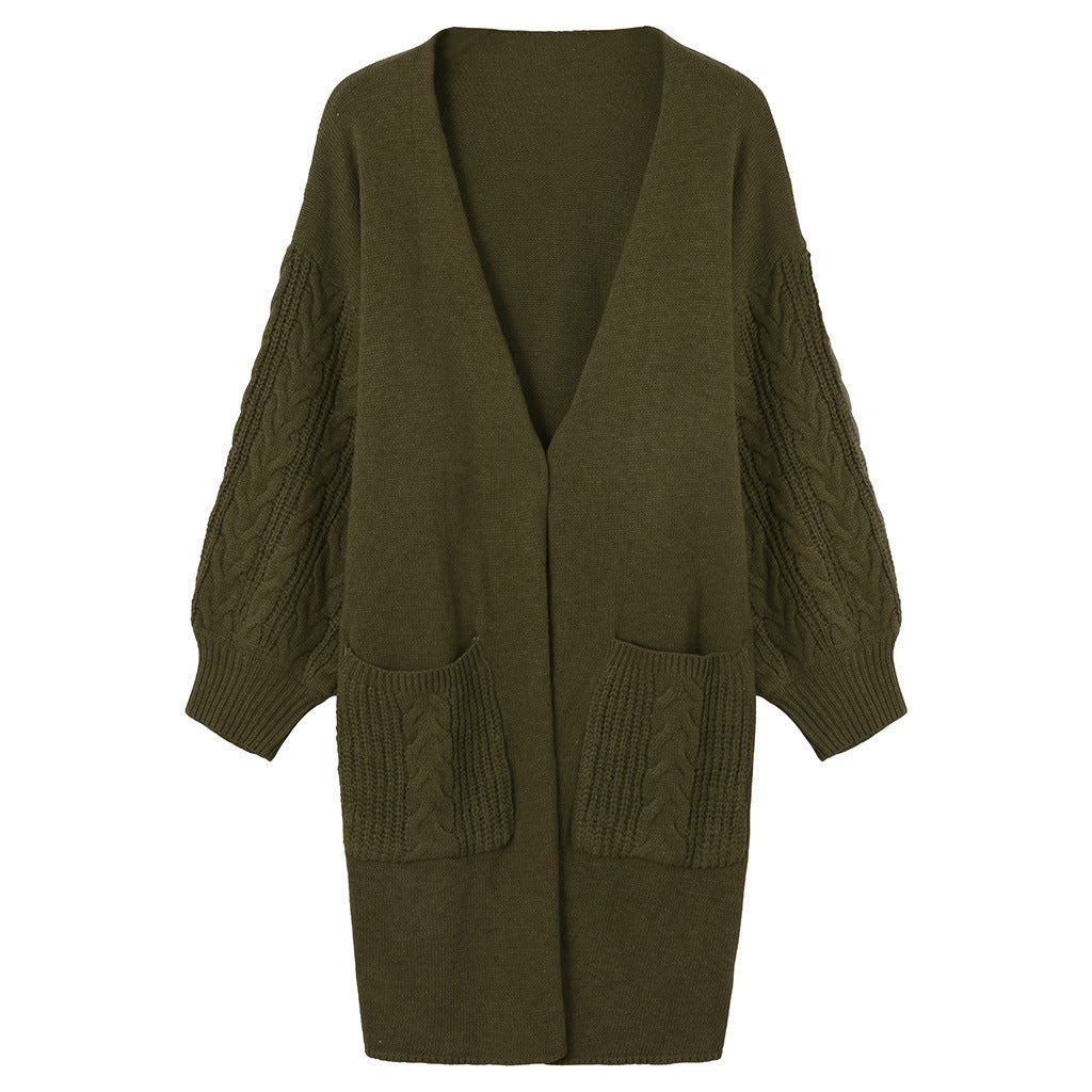 Damen gemütliche Strickjacke mit Taschen Heidi-Mode