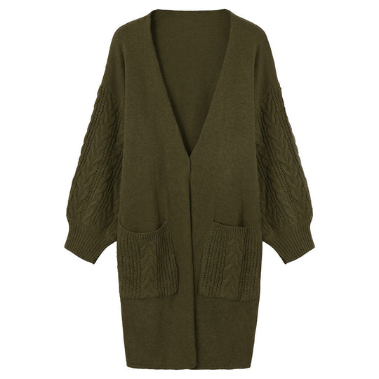 Damen gemütliche Strickjacke mit Taschen Heidi-Mode
