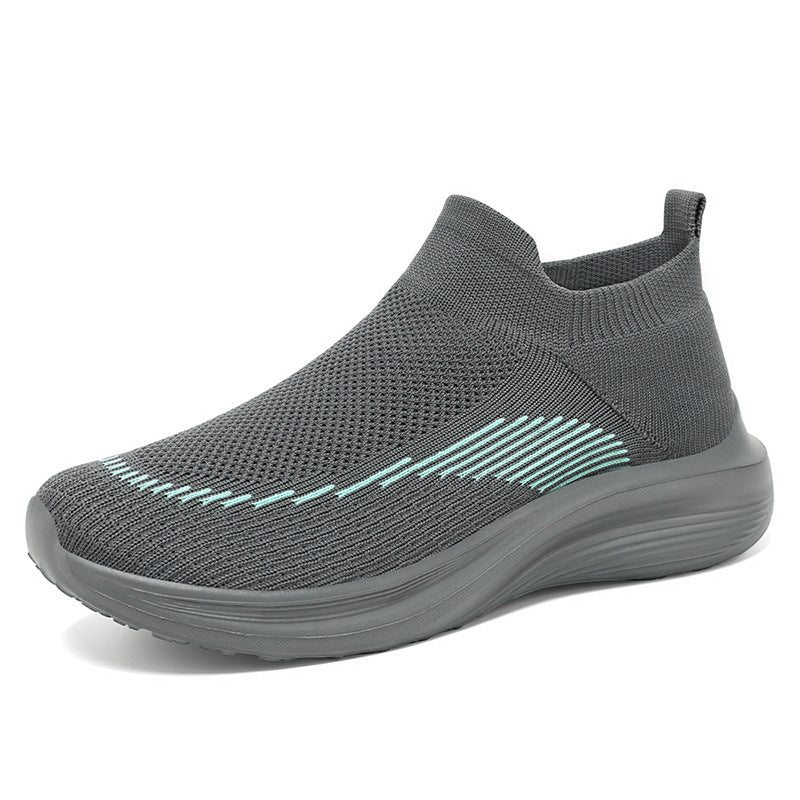 Damen Atmungsaktive Strick-Sneakers mit elastischer Anziehhilfe Heidi-Mode
