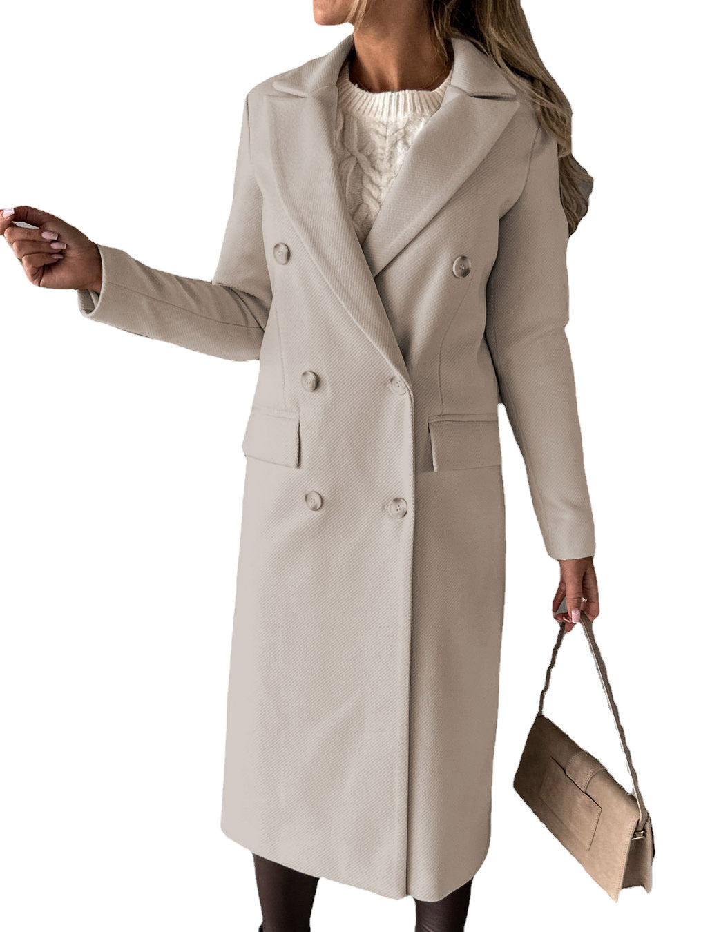 Damen Eleganter und zeitloser Trenchcoat mit doppelter Knopfleiste und praktischen Taschen Heidi-Mode