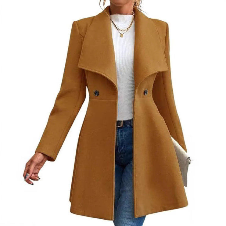 Damen schicke Übergangsjacke mit weitem Kragen Heidi-Mode