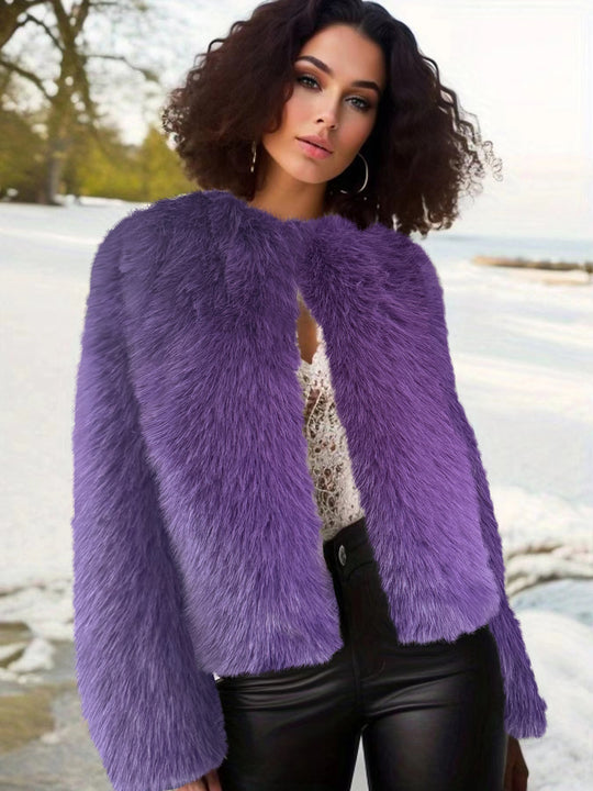Damen Kuschelige Fleecejacke mit Lockenstruktur Heidi-Mode