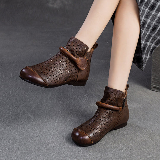Damen Stiefeletten mit atmungsaktiver Perforation und elegantem Design Heidi-Mode
