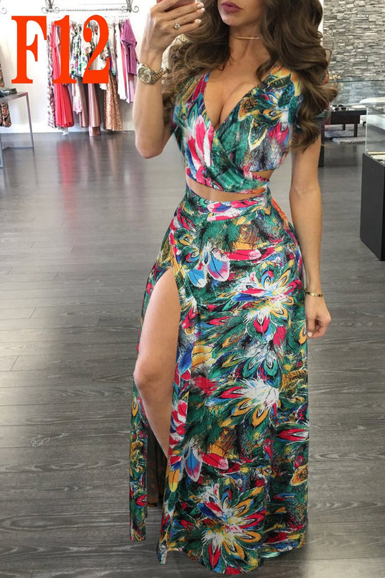 Heidi-Mode | Digitaler Druck Floral Zwei-Teile-Set