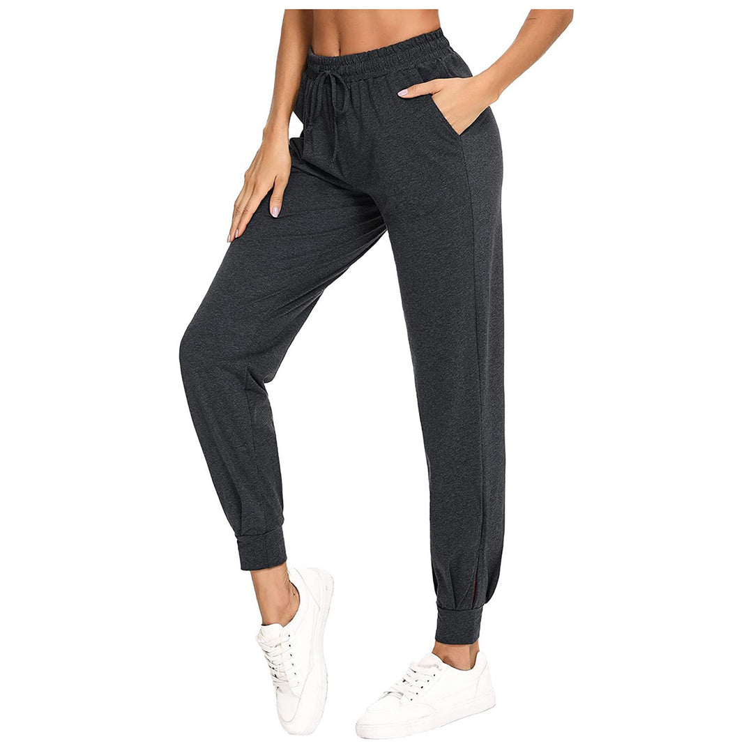 Damen Bequeme Sporthose mit elastischem Bund und seitlichen Taschen Heidi-Mode