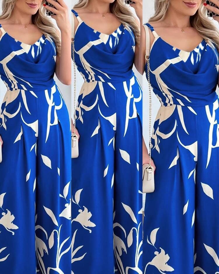 Damen eleganter Jumpsuit mit Casino-Ärmeln und Drapierung Heidi-Mode