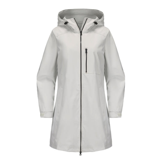Damen modische Regenjacke mit Kapuze und praktischen Taschen Heidi-Mode