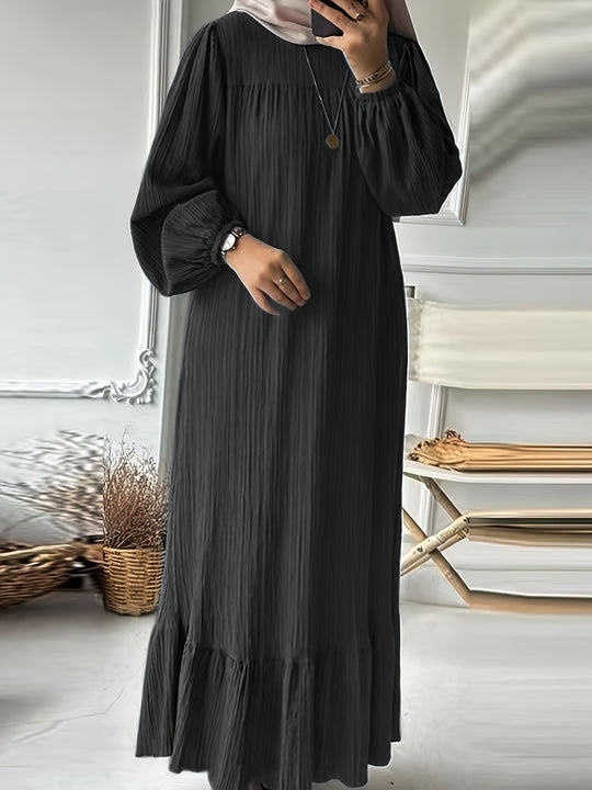 Damen Maxikleid mit waagerechtem Faltenwurf Heidi-Mode
