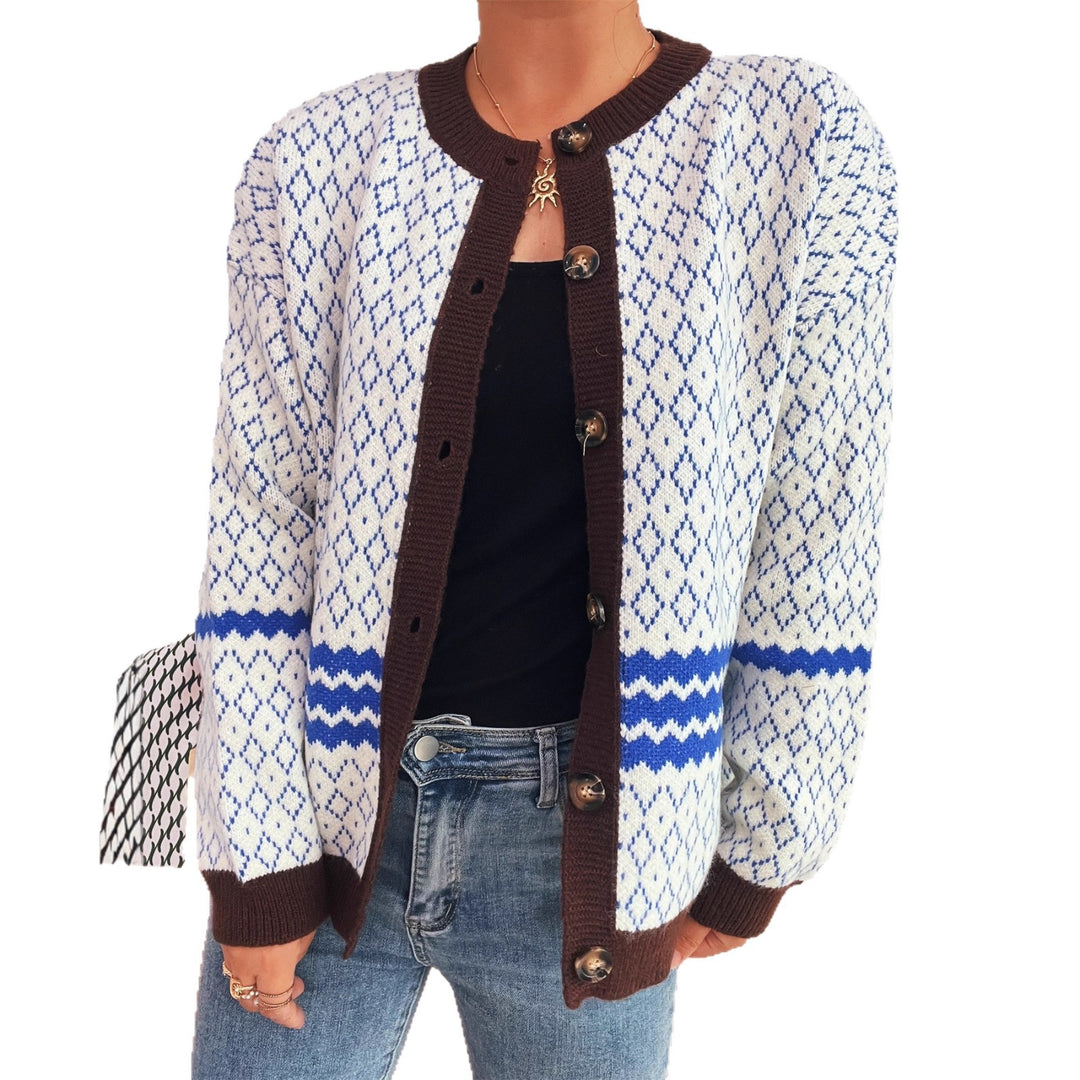 Damen Strickjacke mit vielseitigem Muster und eleganten Knopfdetails Heidi-Mode