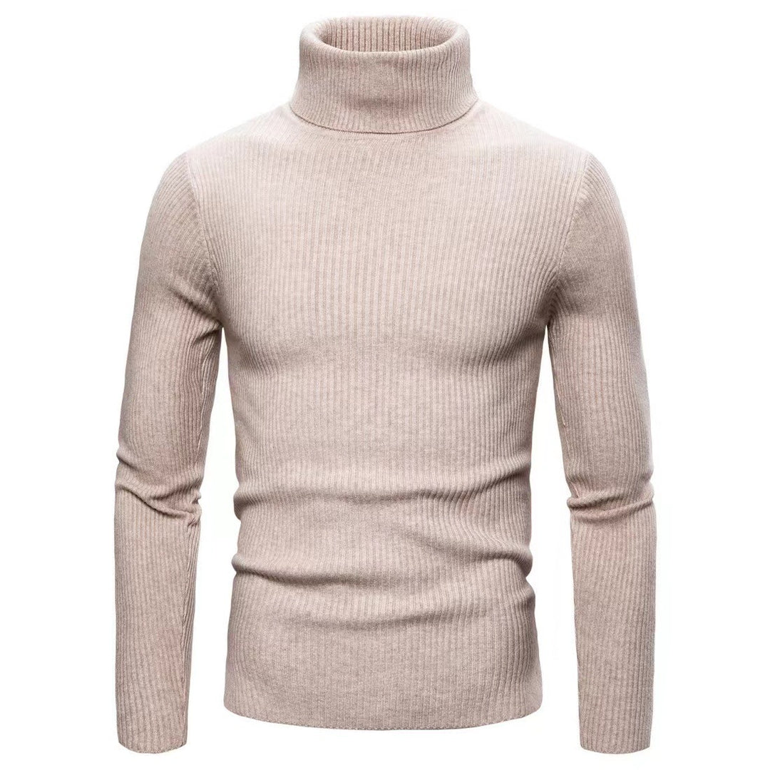 Herren Hochwertiger Rollkragenpullover aus feiner Rippstruktur Heidi-Mode