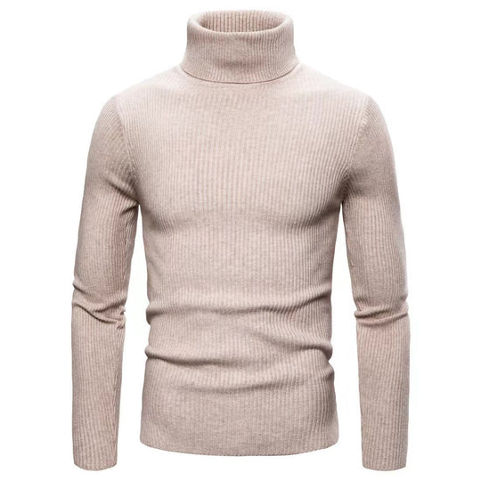 Herren Hochwertiger Rollkragenpullover aus feiner Rippstruktur Heidi-Mode