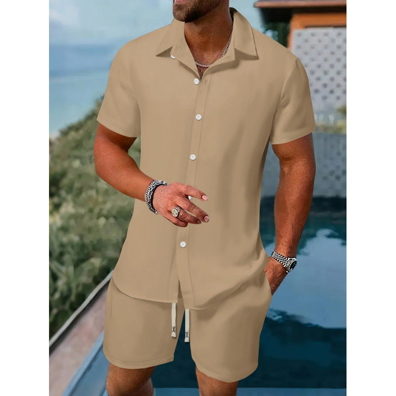 Herren lässiges Kurzarmhemd und Shorts-Set Heidi-Mode