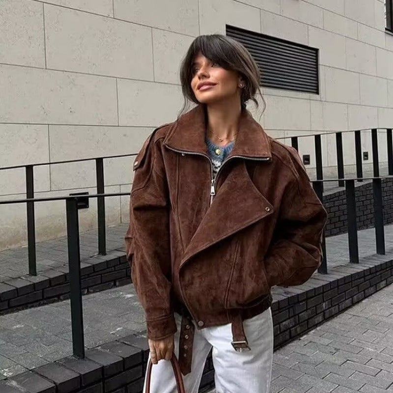 Damen lässige Oversize-Jacke aus hochwertigem Material Heidi-Mode