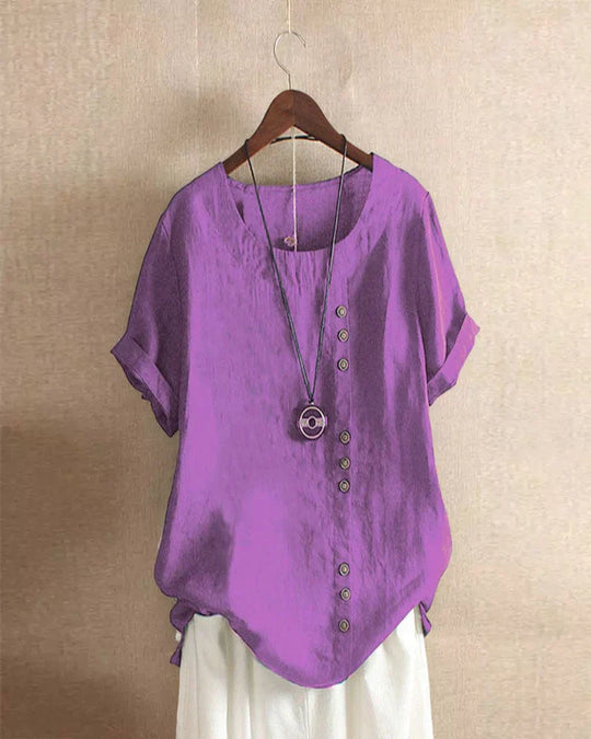 Heidi-Mode | Stilvolle Bluse mit Rundhalsausschnitt und Knöpfen