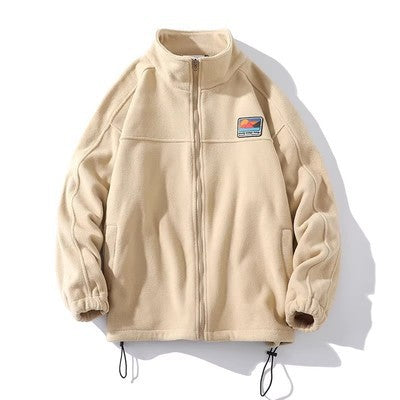 Herren Fleecejacke mit hohem Kragen und praktischen Taschen Heidi-Mode