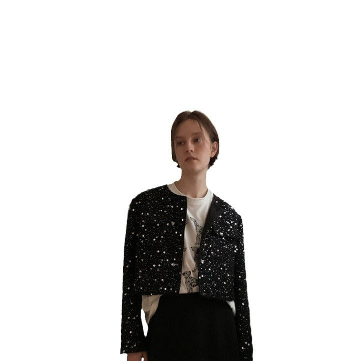 Damen Glitzernde Strickjacke mit eleganten Akzenten Heidi-Mode