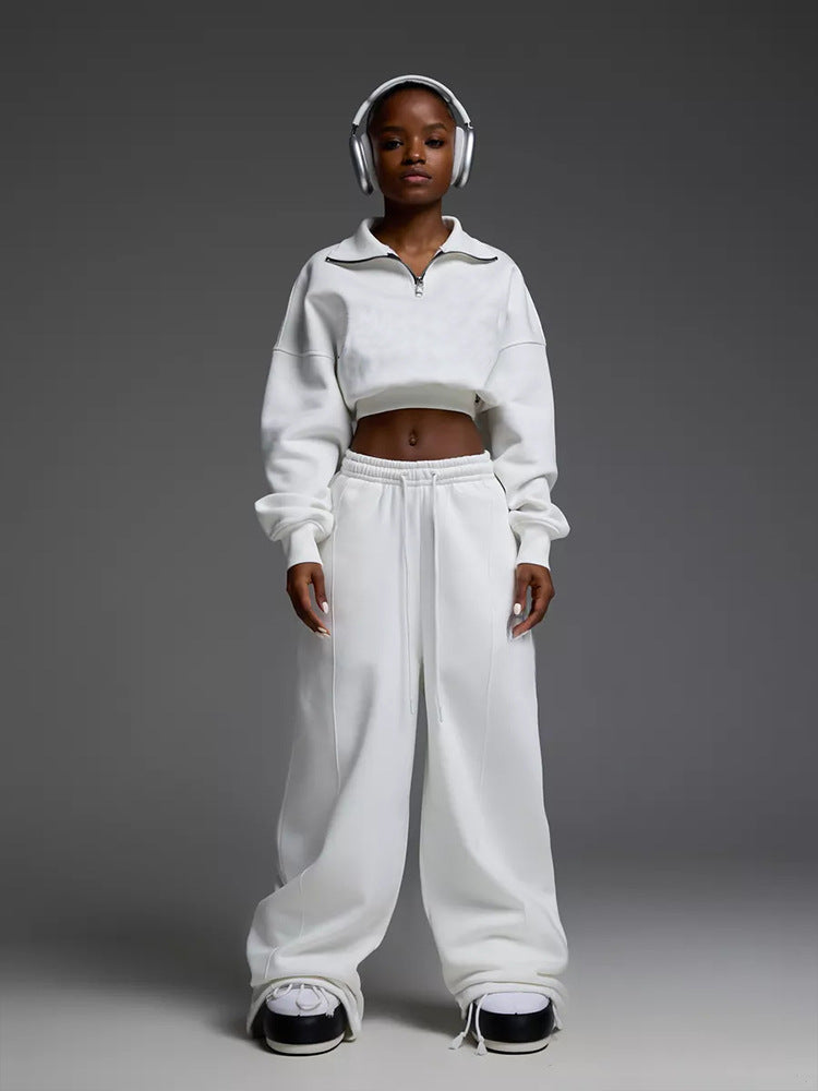 Damen lässiges und oversized Sweatset mit Reißverschluss Heidi-Mode
