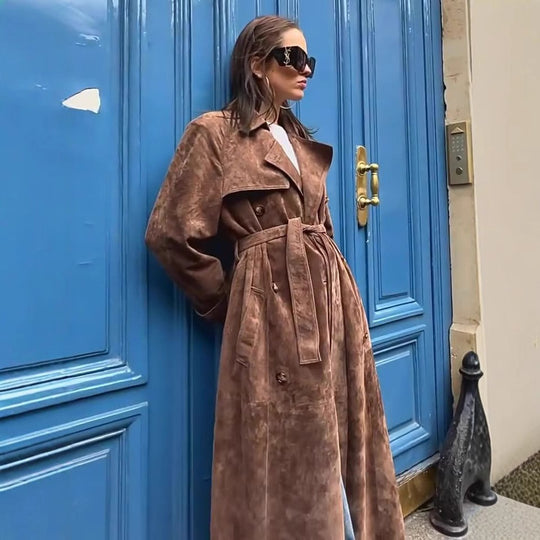 Damen eleganter Trenchcoat mit trendigem Oversized-Schnitt Heidi-Mode