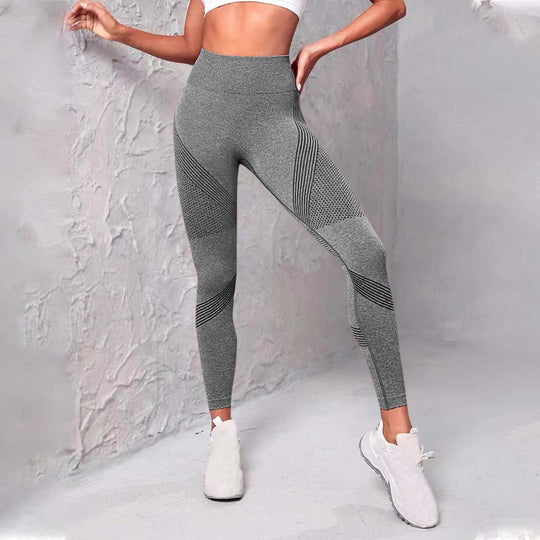 Damen Hochwertige Sportleggings mit atmungsaktiven Mesh-Einsätzen und nahtlosem Design Heidi-Mode