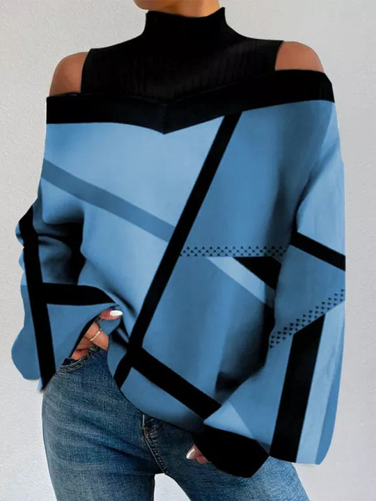 Damen Oversized Pullover mit angesagtem Grafik-Design Heidi-Mode