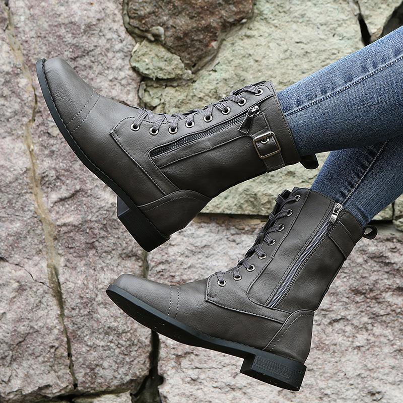 Heidi-Mode | Leder Stiefeletten mit Reißverschluss für Damen