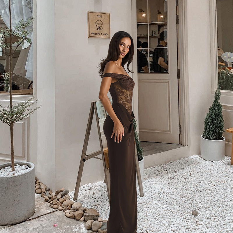 Damen Elegantes Abendkleid mit Spitze und tailliertem Schnitt Heidi-Mode