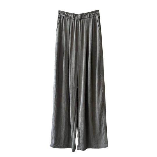 Damen lässige Palazzo-Hose mit elastischem Bund und weitem Bein Heidi-Mode