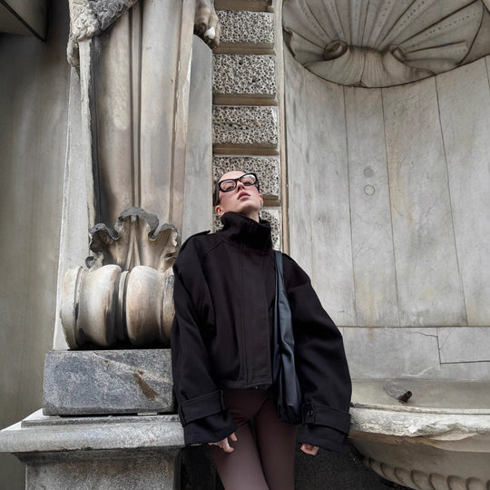 Damen Oversized Wolljacke mit elegantem Schnitt und praktischen Taschen Heidi-Mode