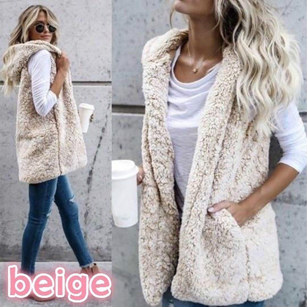 Damen Zarte Fleece-Weste mit praktischen Taschen und offenem Schnitt Heidi-Mode