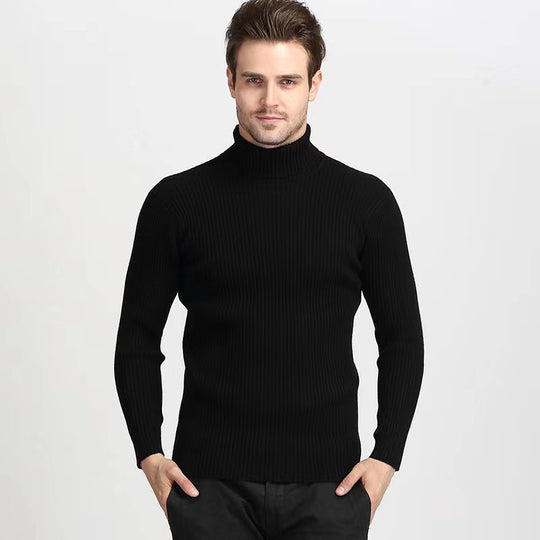 Herren Rollkragenpullover mit feiner Rippenstruktur und hohem Tragekomfort Heidi-Mode