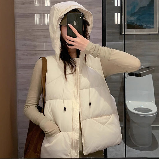 Damen Steppweste mit hohem Kragen und übergroßem Schnitt Heidi-Mode