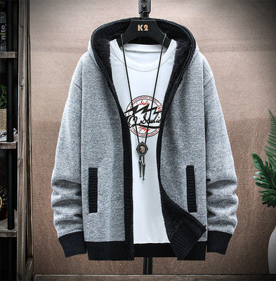 Herren Strickjacke mit asymmetrischem Reißverschluss und praktischen Taschen Heidi-Mode