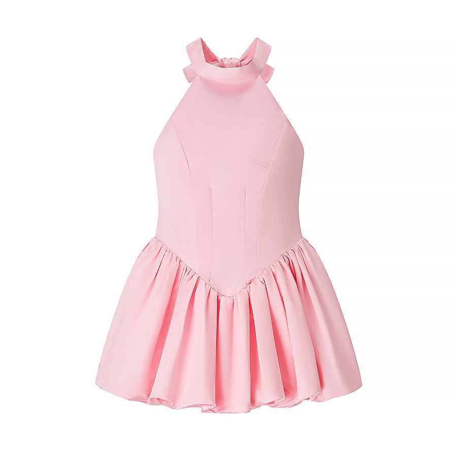 Damen Ballettkleid mit offenem Rücken und schwingendem Rock Heidi-Mode