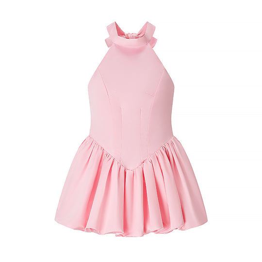 Damen Ballettkleid mit offenem Rücken und schwingendem Rock Heidi-Mode