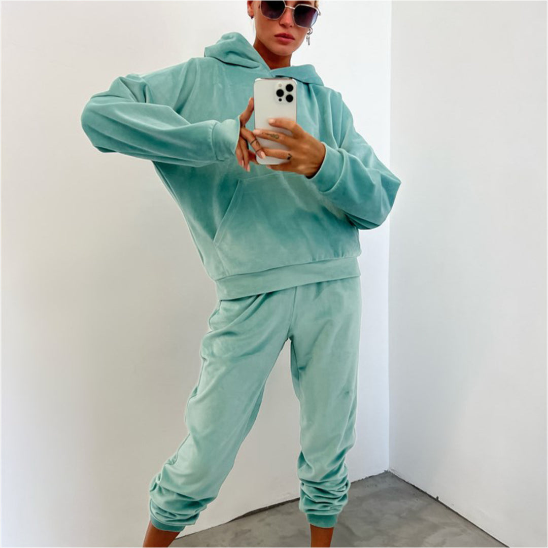 Damen Kuscheliges Hoodie und Jogginghose Set Heidi-Mode