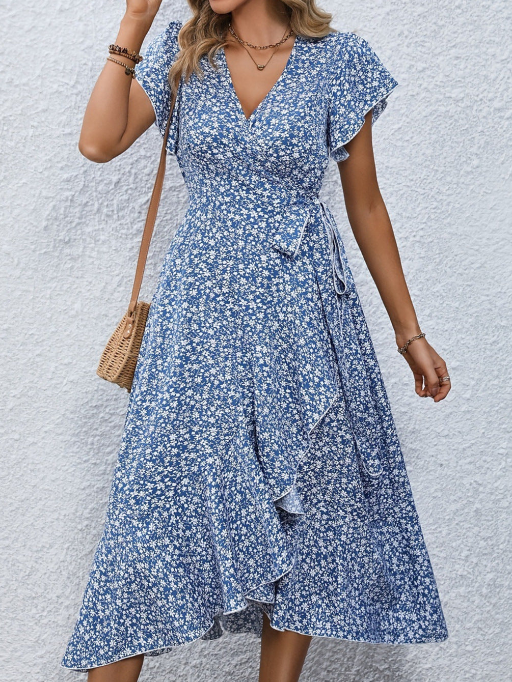 Damen Wickelkleid mit floralem Muster Heidi-Mode