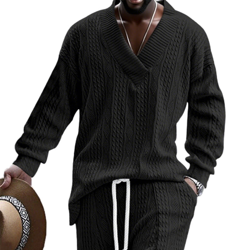 Herren Strickpullover mit modernem V-Ausschnitt und lässigem Design Heidi-Mode