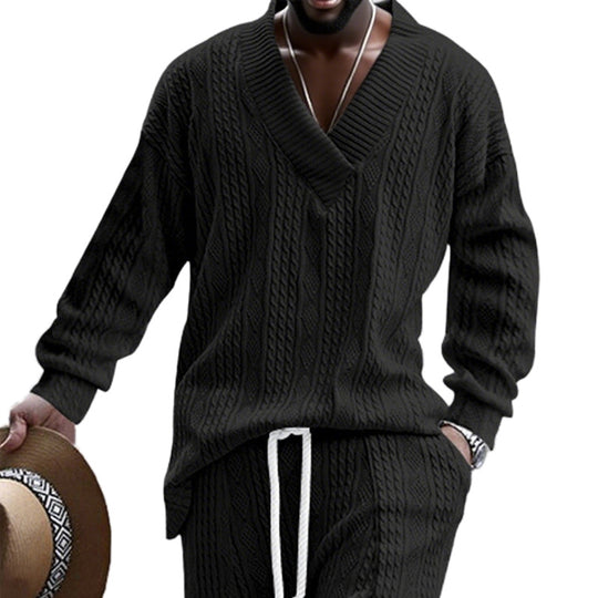 Herren Strickpullover mit modernem V-Ausschnitt und lässigem Design Heidi-Mode