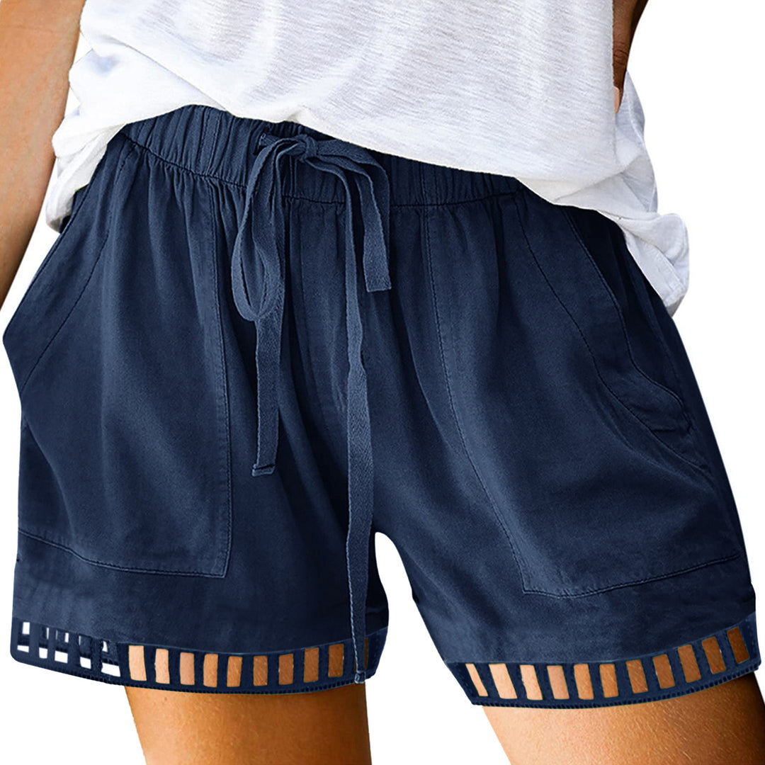 Damen lockere Freizeit-Shorts mit dekorativen Einsätzen Heidi-Mode