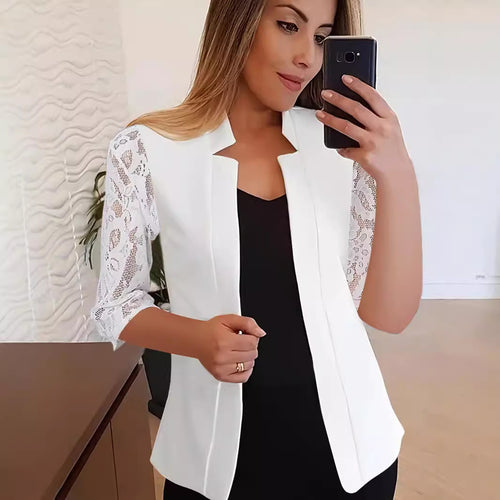 Damen Elegante Blazerjacke mit Spitze Heidi-Mode