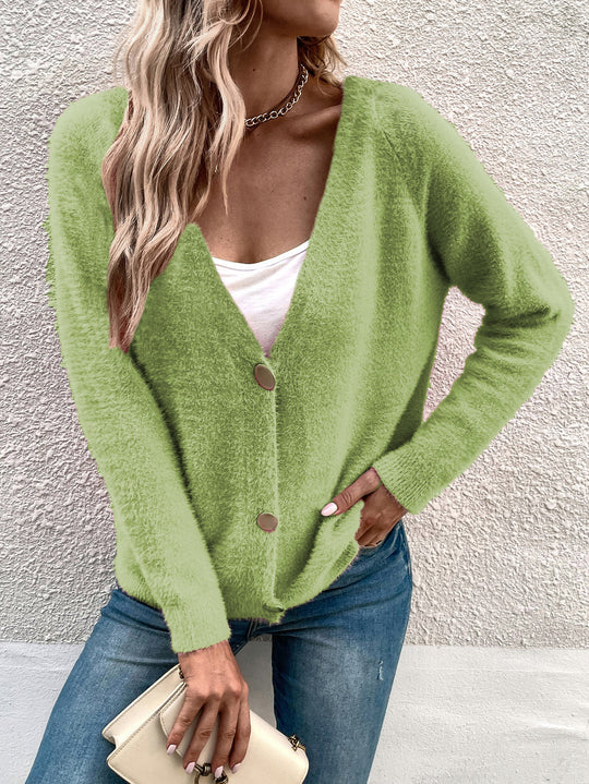 Damen Weicher Strickcardigan mit eleganten Knopfdetails und lässigem Schnitt Heidi-Mode