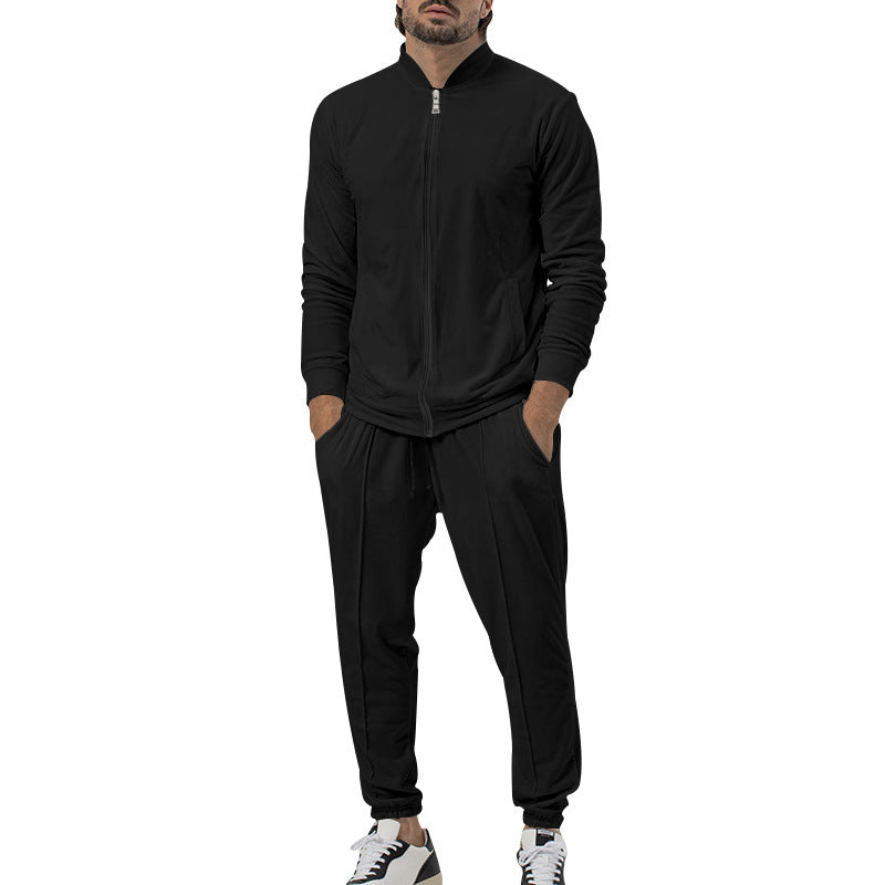 Herren sportliches Freizeit-Set mit durchgehendem Reißverschluss und elastischen Bündchen Heidi-Mode