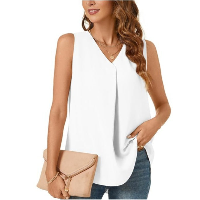 Damen Faltende Chiffon Bluse Heidi-Mode