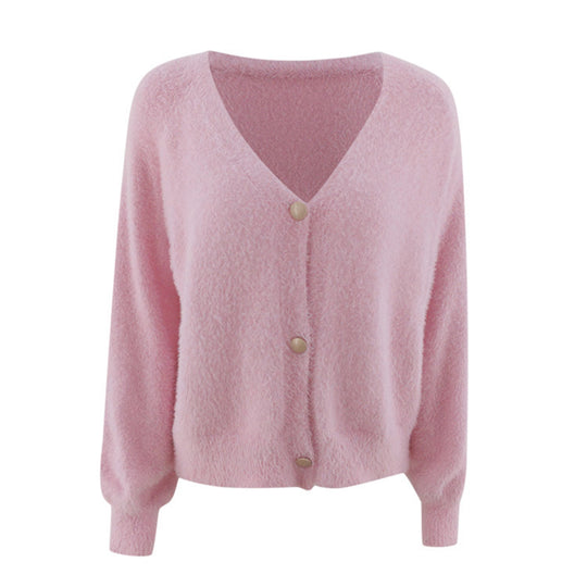 Damen Großer Strickpullover mit eleganten Knopfdetails Heidi-Mode