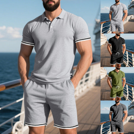 Herren Freizeit-Set mit atmungsaktiven Materialien und modischen Akzenten Heidi-Mode