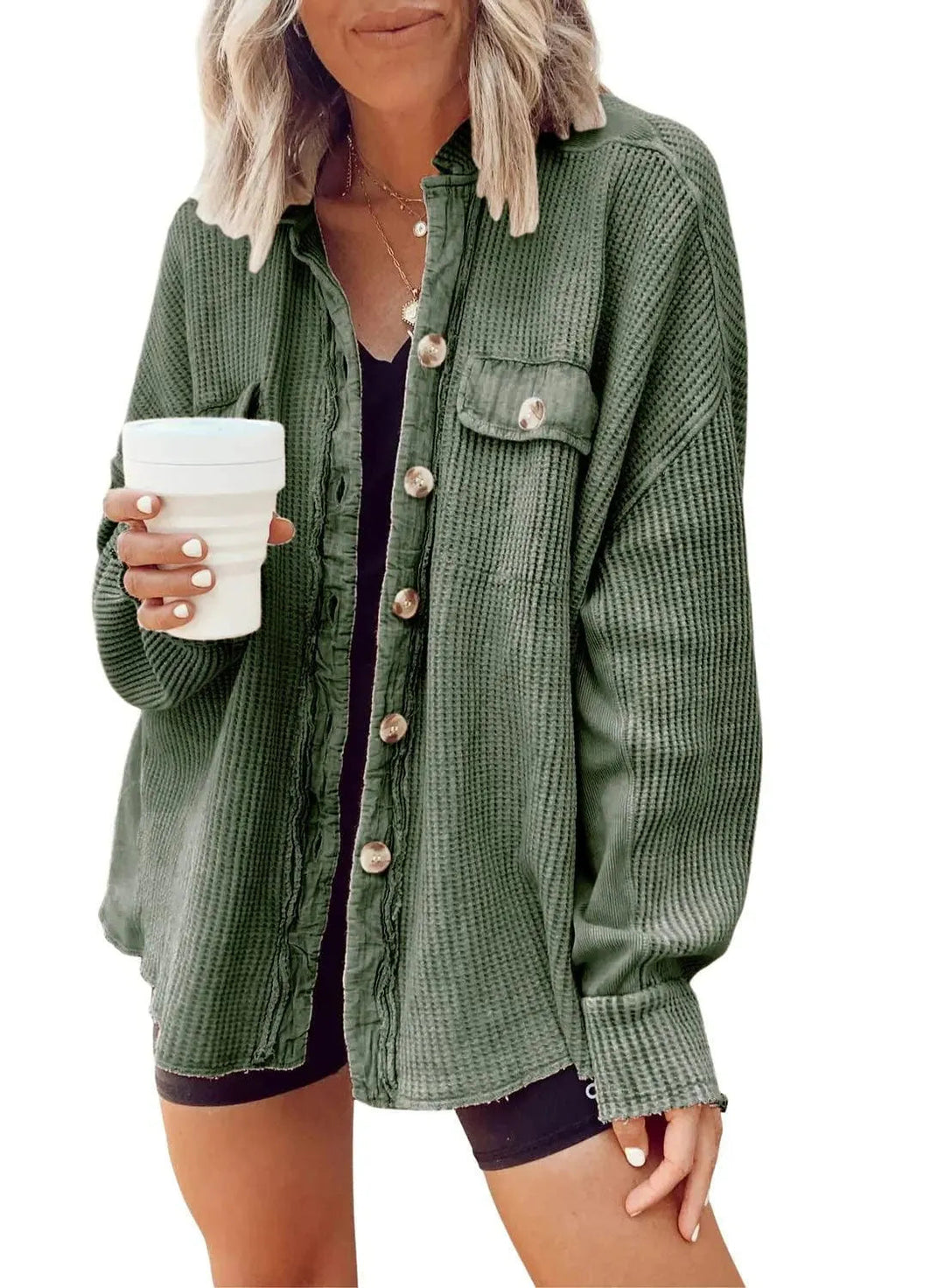 Heidi-Mode | Damen unregelmäßige Hemdjacke