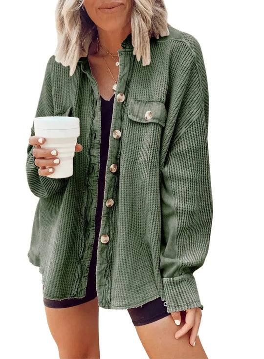 Heidi-Mode | Damen unregelmäßige Hemdjacke