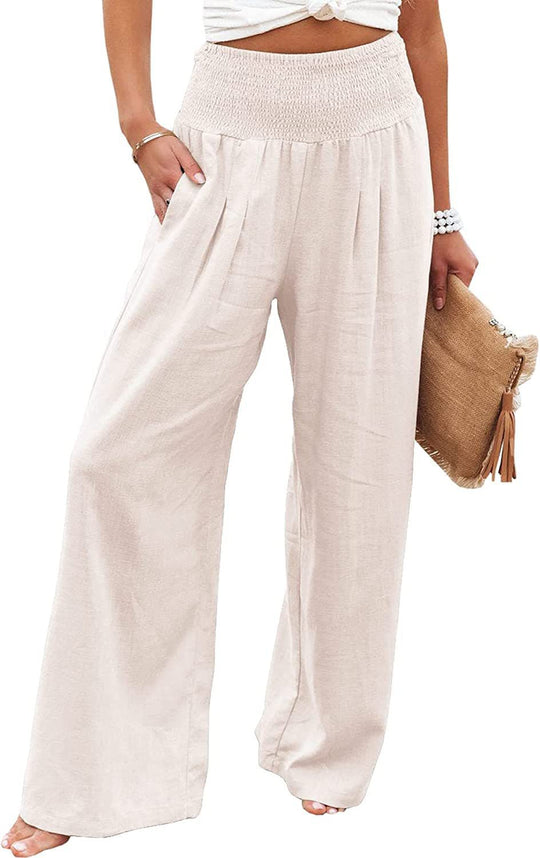Damen Weite Sommerhose mit elastischem Bund und lockerer Passform Heidi-Mode
