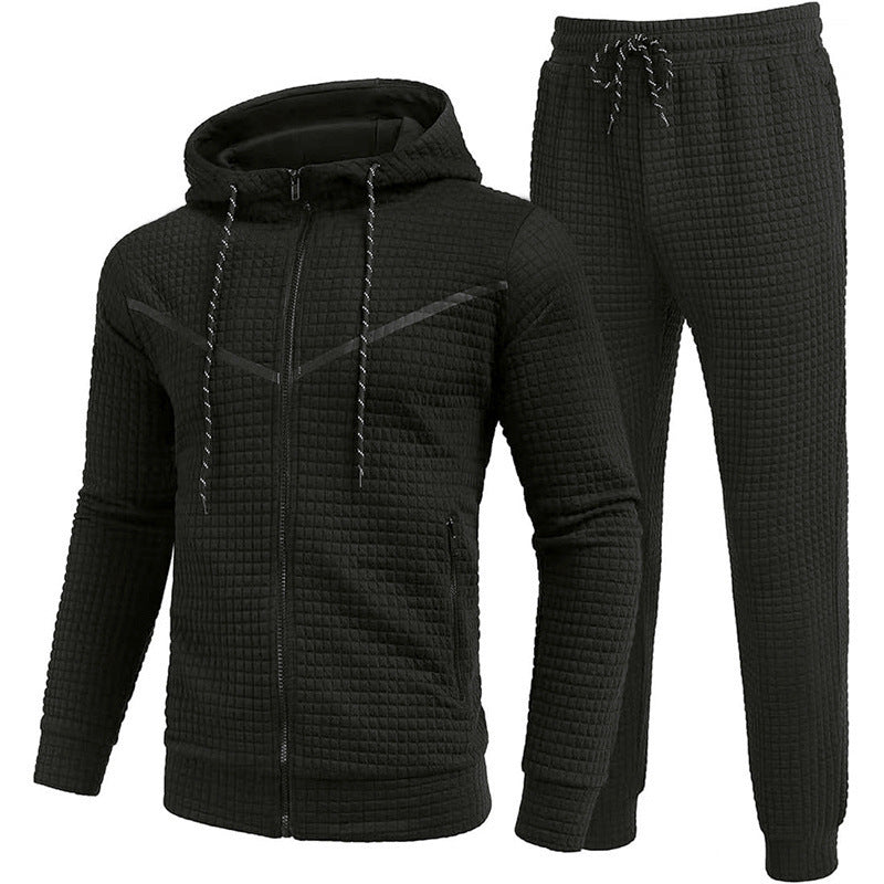 Herren Fleece-Jogginganzug mit strukturiertem Design Heidi-Mode