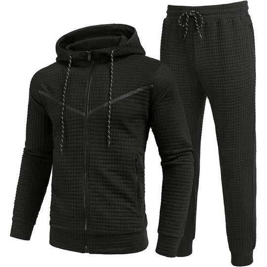 Herren Fleece-Jogginganzug mit strukturiertem Design Heidi-Mode